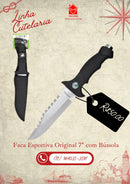 Faca Esportiva Marca Original com bússola 7"