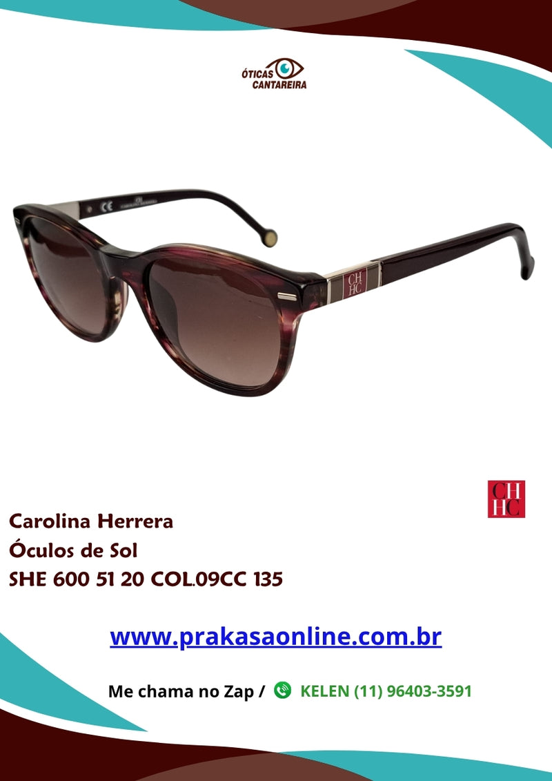 Carolina Herrera - Óculos de Sol - SHE 600 51 20 COL.09CC 135