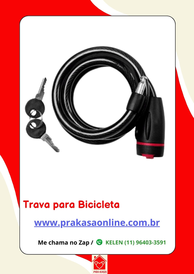 Cadeado com Chave para Bicicleta ou Motos