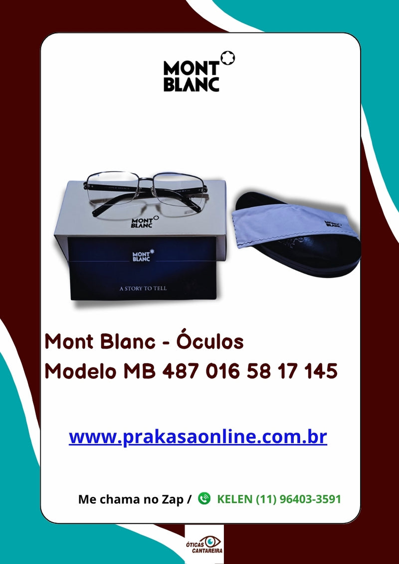 Mont Blanc - Armação  Modelo MB 487 016 58 17 145