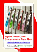 Pegador Silicone Carne Churrasco Salada Pinça 27cm