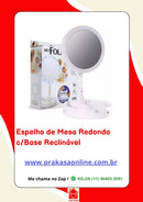 Espelho de Mesa Redondo com Base Reclinável