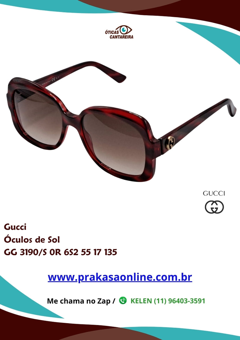 Gucci - Óculos de Sol - GG 3190/S 0R 6S2 55 17 135