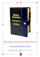 Bíblia Sagrada Letra Hipergigante Botão Preta/Azul