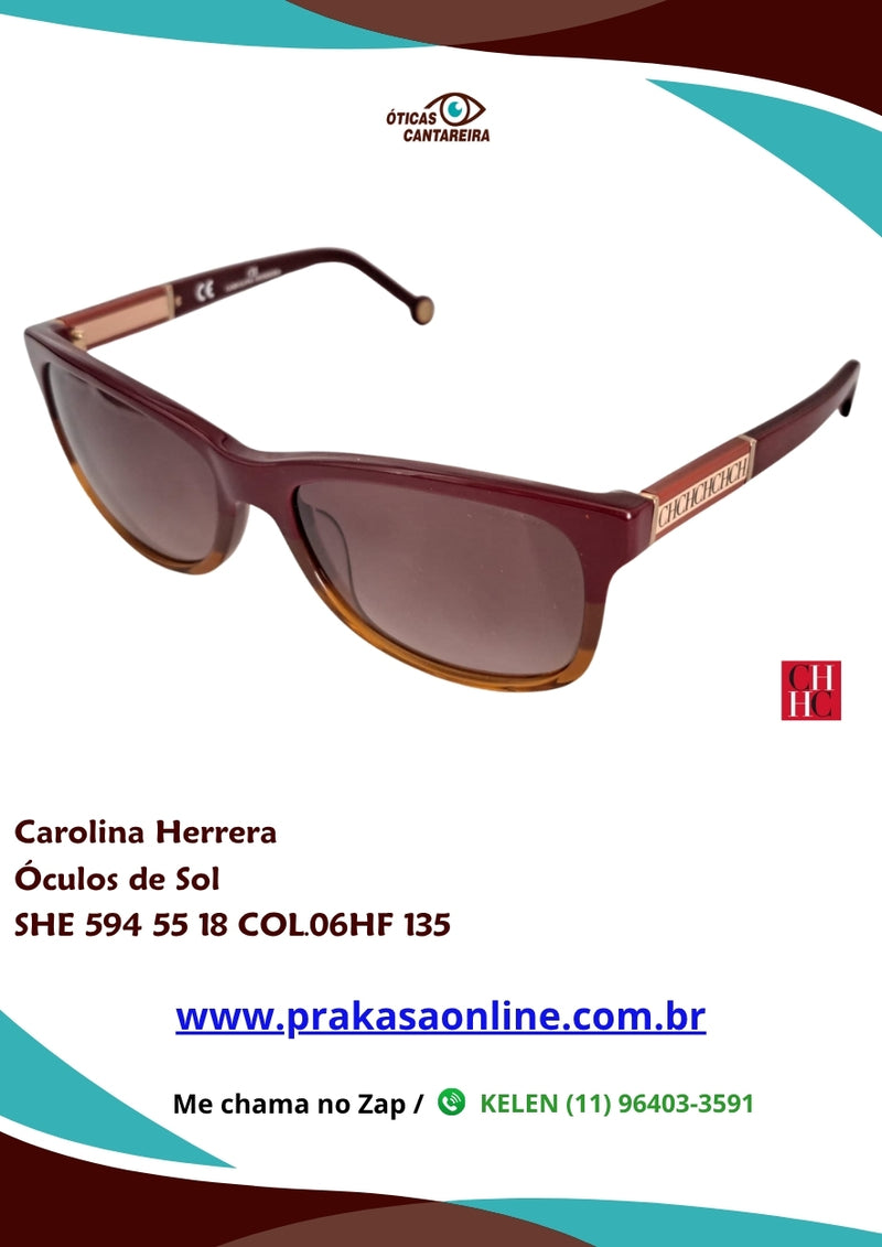 Carolina Herrera - Óculos de Sol - SHE 594 55 18 COL.06HF 135