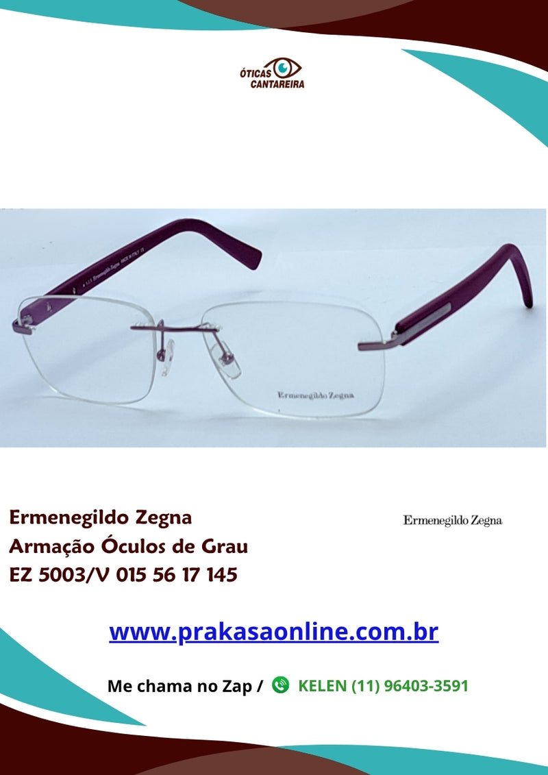 Ermenegildo Zegna - Armação Óculos de Grau - EZ 5003/V 015 56 17 145