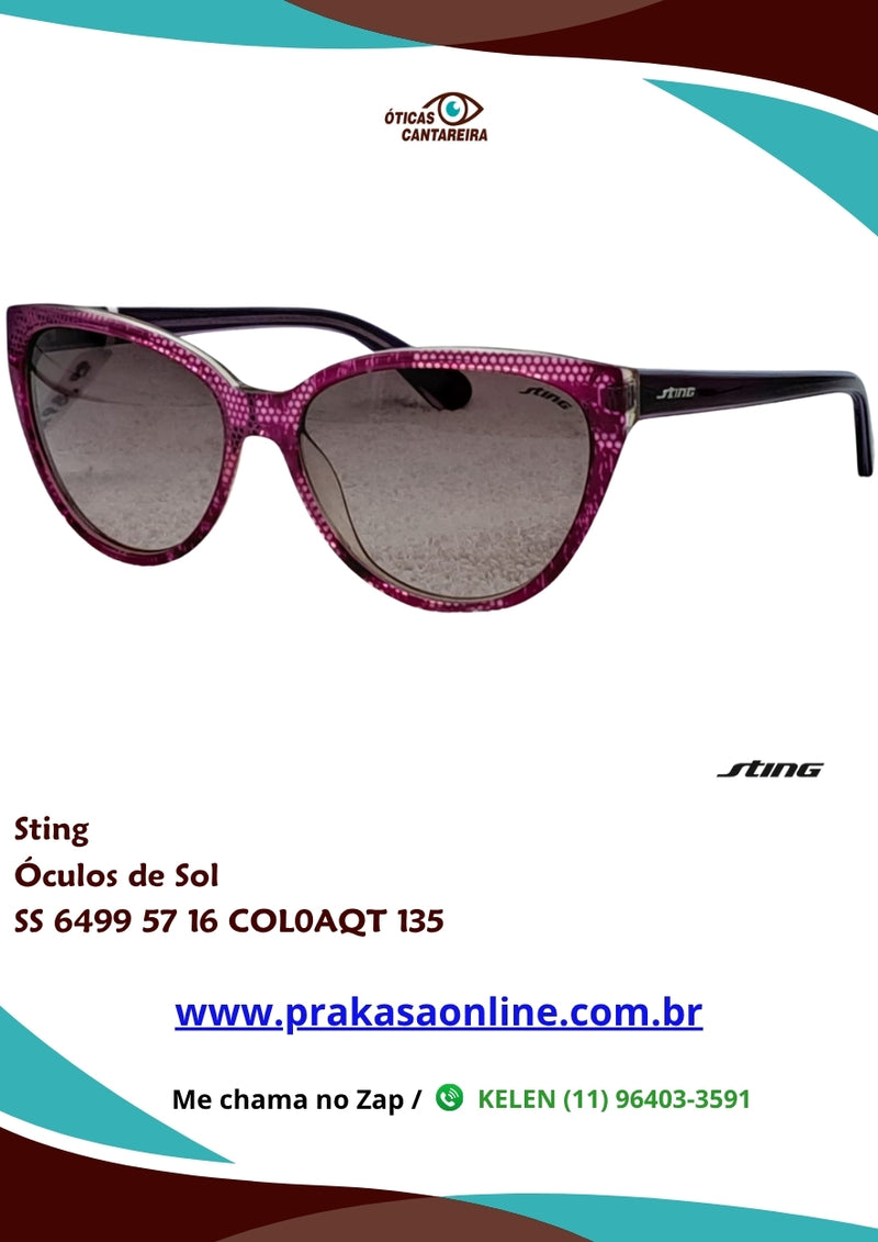Sting - Óculos de Sol - SS 6499 57 16 COL0AQT 135