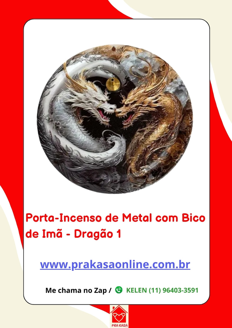 Porta-Incenso de Metal com Bico de Imã