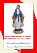Imagem Nossa Senhora da Medalha Milagrosa Resina Importada 22 cm