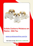Enfeite Cachorro Miniatura em Resina - Shih Tzu