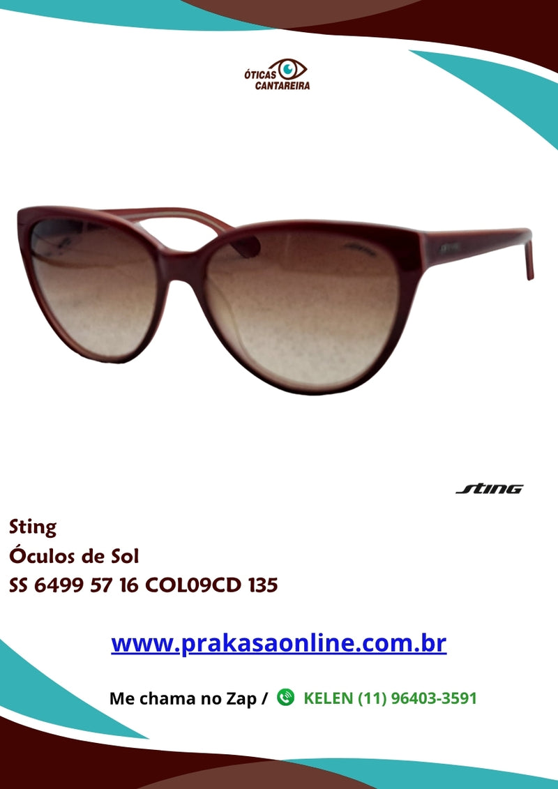 Sting - Óculos de Sol - SS 6499 57 16 COL09CD 135