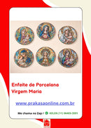 Enfeite de Parede em Porcelana – Virgem Maria Estilo Vitral