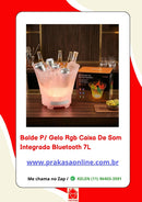 Balde para Gelo RGB Caixa de Som Integrada Bluetooth 7L