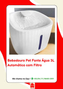 Bebedouro Fonte de Água Elevado Automático com Filtro para Pet - 3L