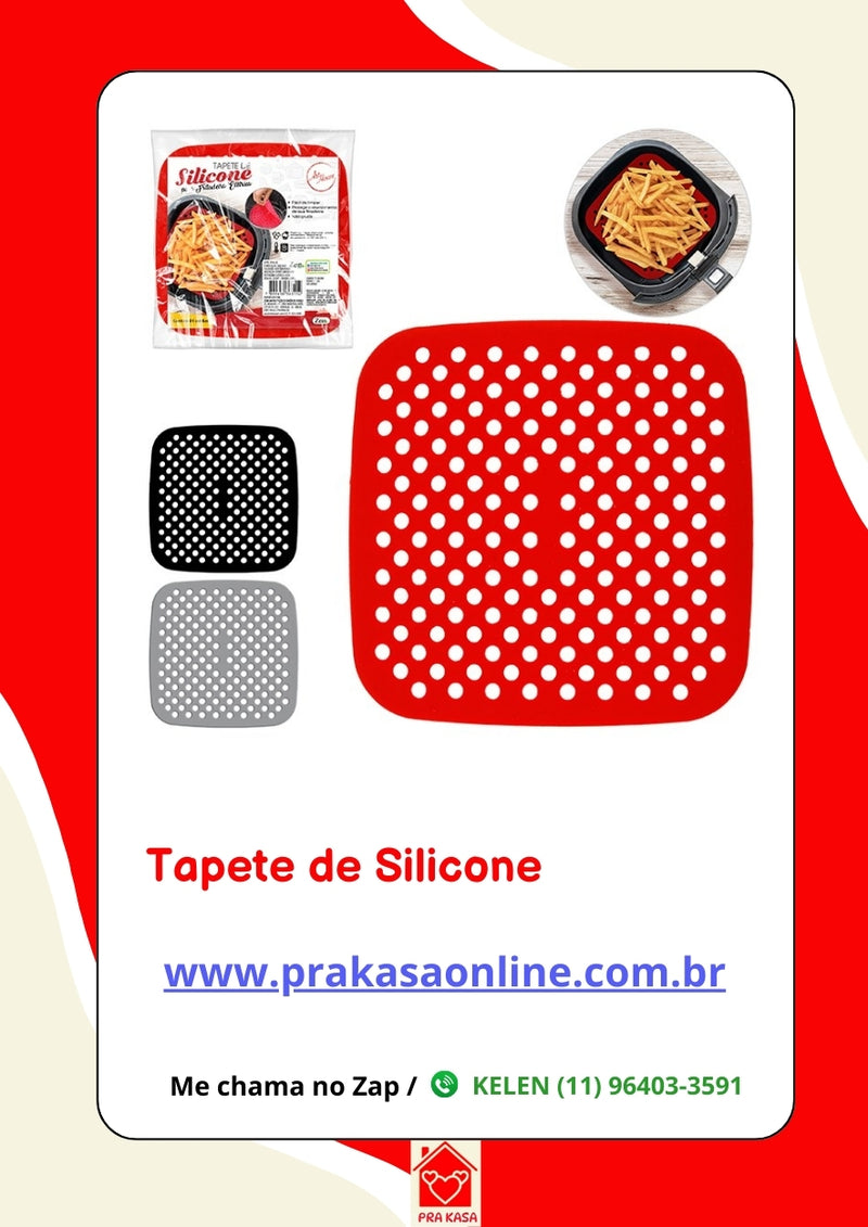 Tapete Silicone Air Fryer Tapete Protetor Fritadeira Antiaderente