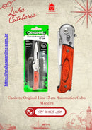 Canivete Original Line 17 cm Automático Cabo Madeira