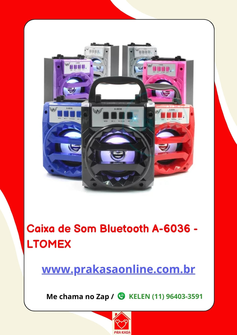 Caixa de Som Bluetooth A-6036 - LTOMEX