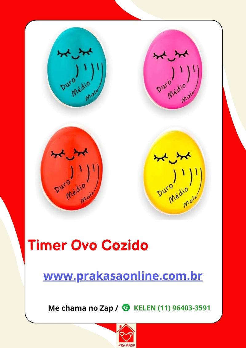 Temporizador Termômetro Timer Ovo Cozido Egg Mole Médio Duro