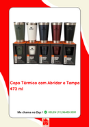 Copo Térmico para Cerveja Café Chá Chopp 473ml Com Tampa e Abridor