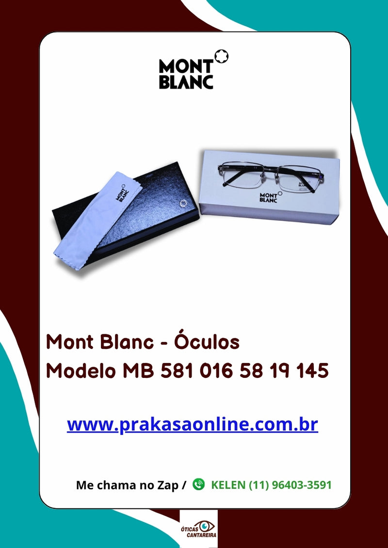Mont Blanc - Armação Modelo MB 581 016 58 19 145