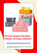 Pano de Limpeza Microfibra Multiuso, 20 Peças, 20x20cm