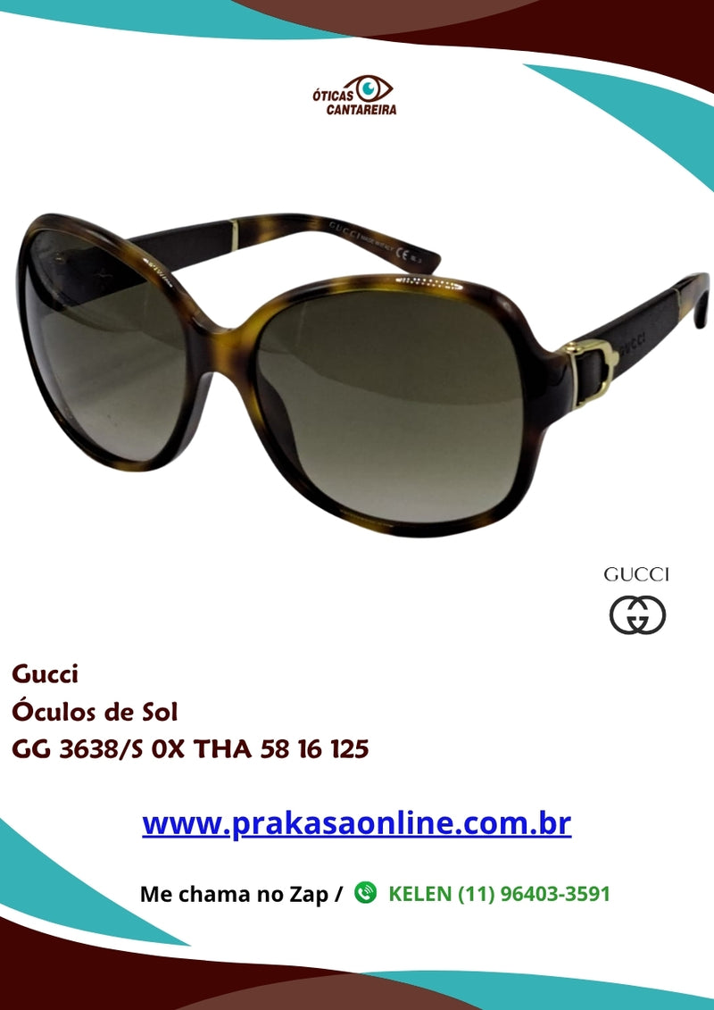 Gucci - Óculos de Sol - GG 3638/S 0X THA 58 16 125