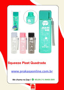 Garrafa de Água Quadrada Squeeze Portátil com Alça - 450ml