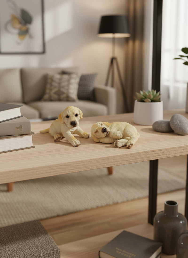 Enfeite Cachorro Miniatura em Resina - Labrador