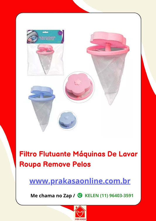 Filtro Flutuante Coletor de Fiapos para Máquina de Lavar