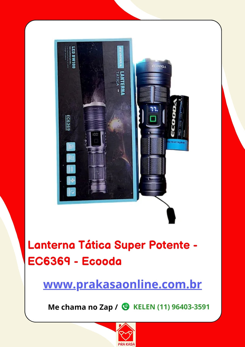 Lanterna Tática Super Potente - EC6369 - Ecooda