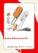 Escova a vapor automática 3 em 1 para gatos e cães
