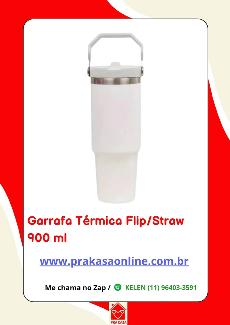 Garrafa Térmica Flip/Straw - 900 ml