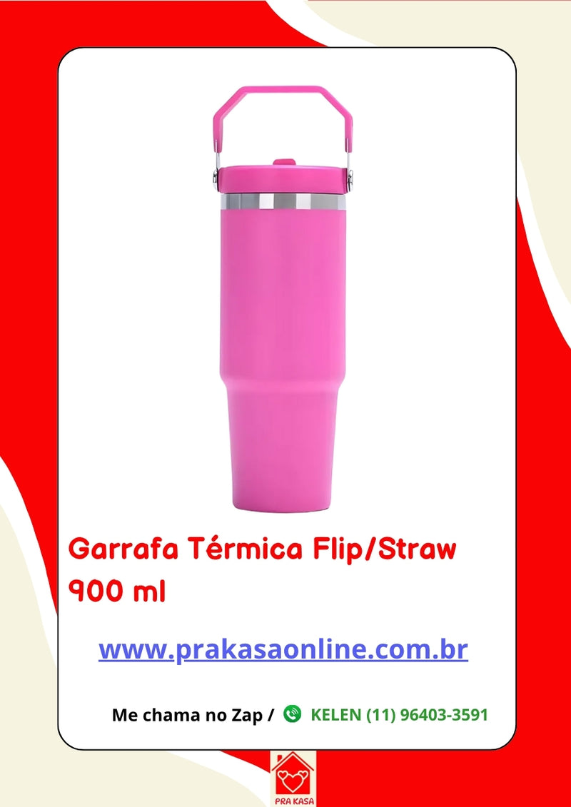 Garrafa Térmica Flip/Straw - 900 ml