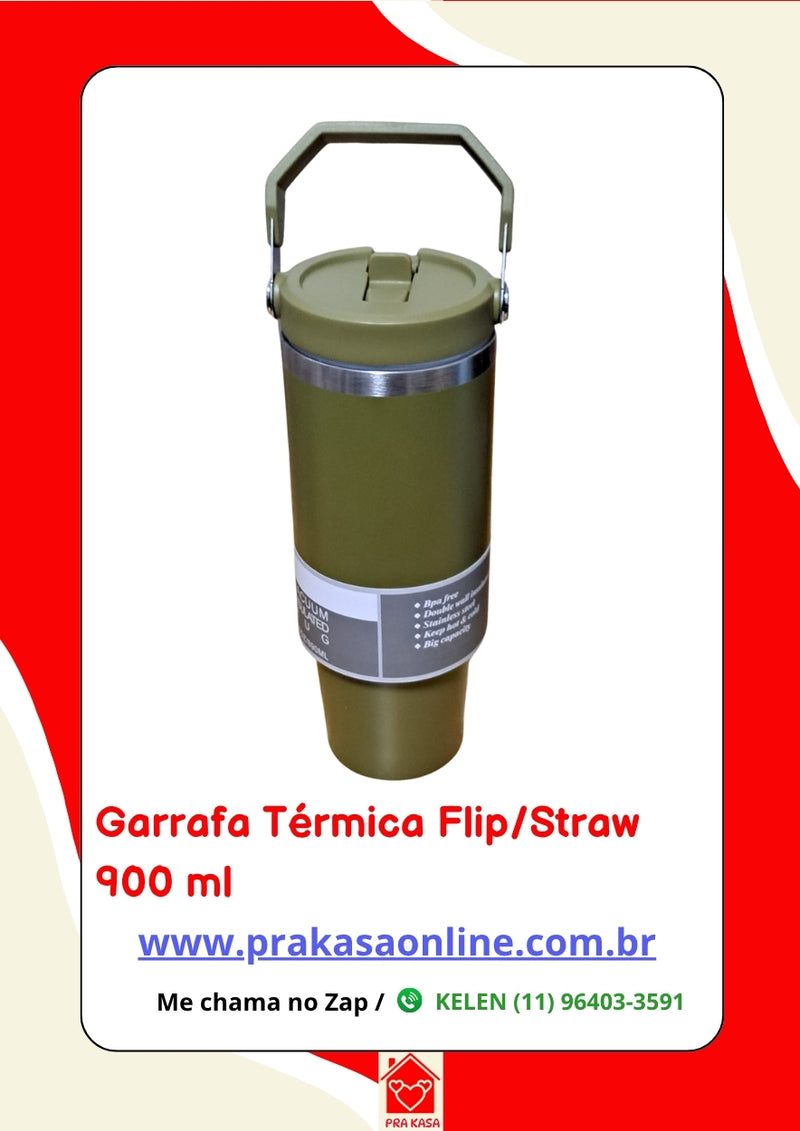 Garrafa Térmica Flip/Straw - 900 ml