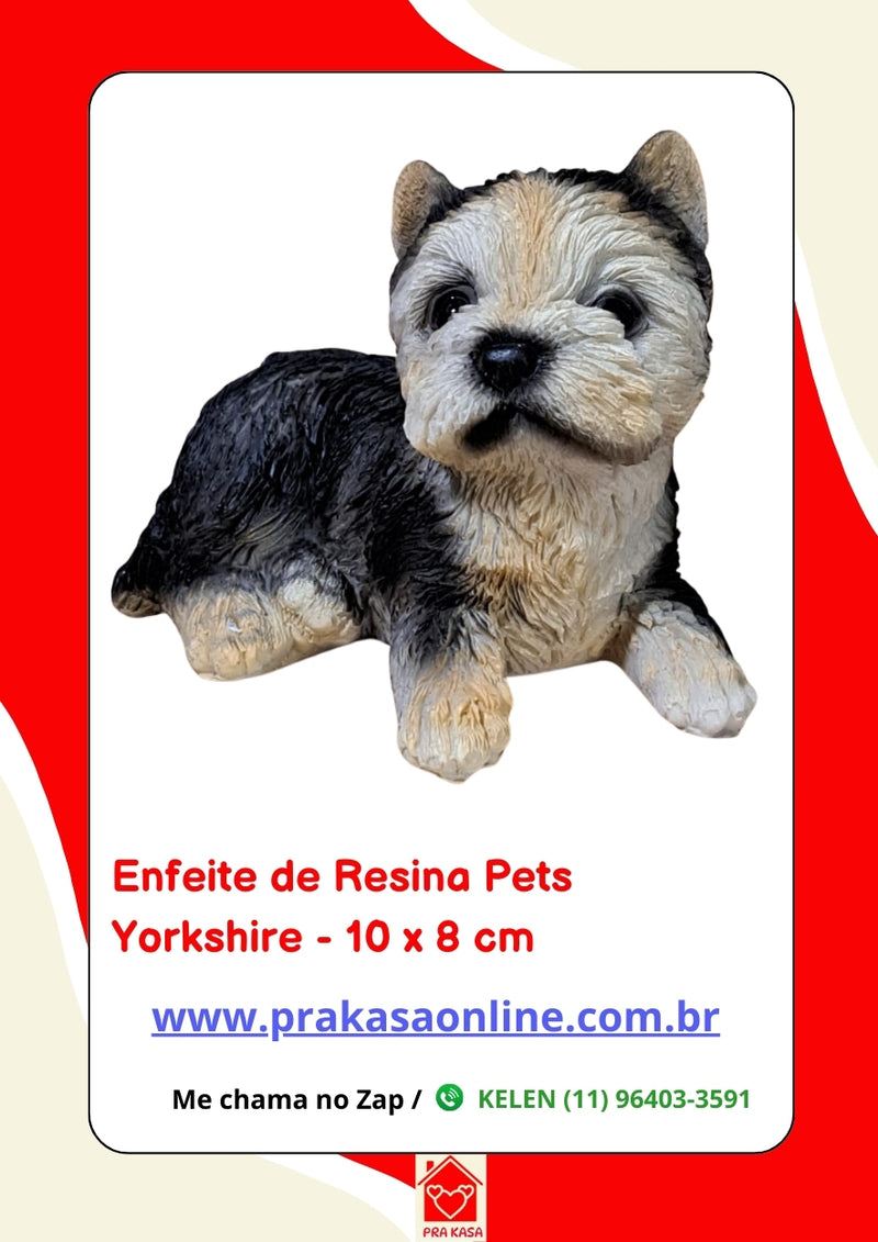 Enfeite de Resina Yorkshire Deitado