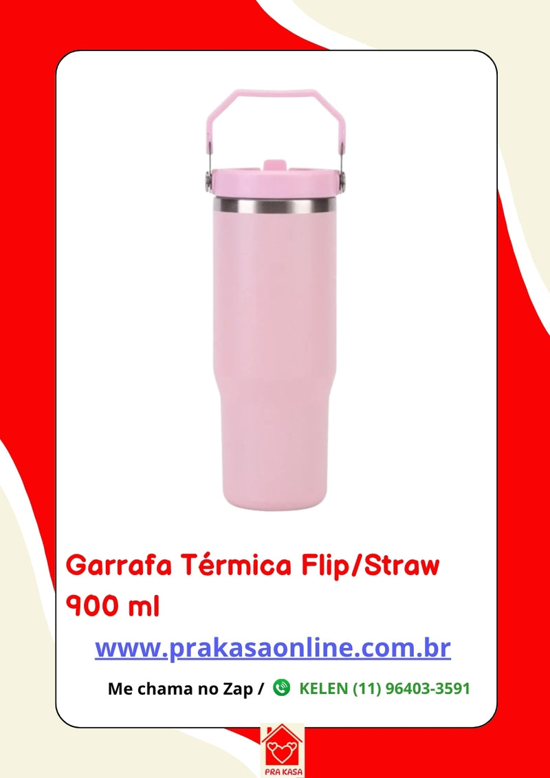 Garrafa Térmica Flip/Straw - 900 ml