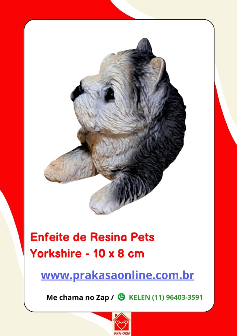 Enfeite de Resina Yorkshire Deitado