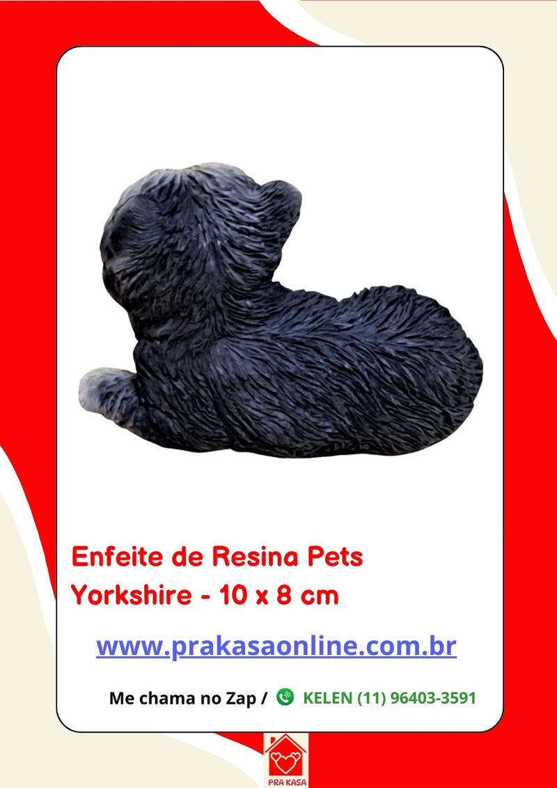 Enfeite de Resina Yorkshire Deitado