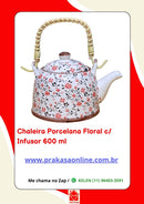 Chaleira Porcelana Oriental/Floral com Infusor 600 ml