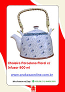Chaleira Porcelana Oriental/Floral com Infusor 800 ml