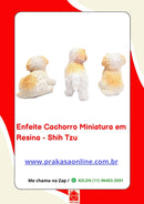 Enfeite Cachorro Miniatura em Resina - Shih Tzu