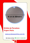 Enfeite de Parede em Porcelana – Virgem Maria Estilo Vitral