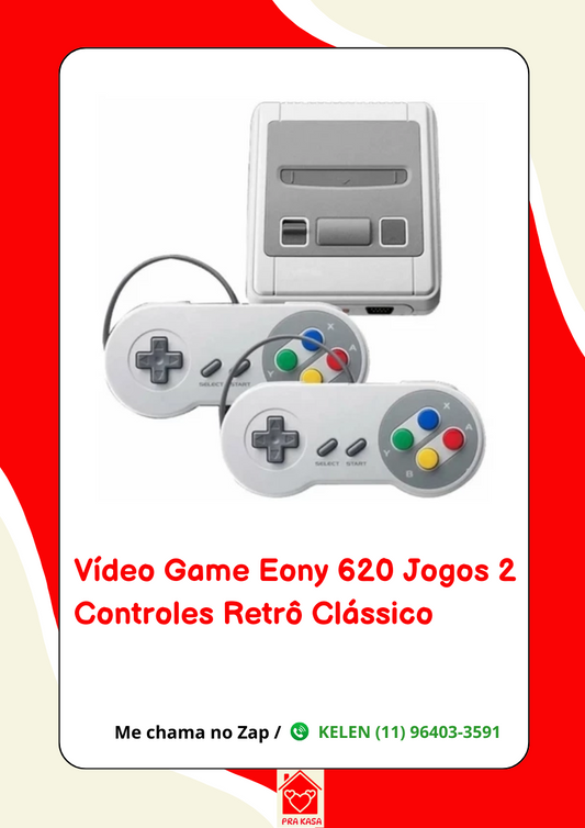 Video Game Super Mini 620 Jogos Retro 8 Bits 2 Controles Nitendo