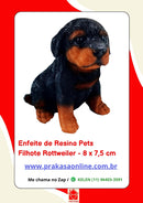 Enfeite de Resina Filhote de Rottweiller Sentado