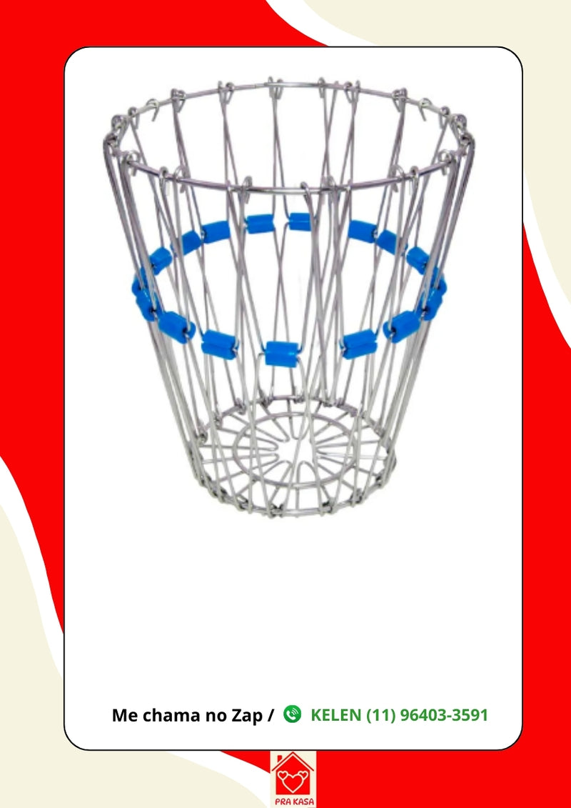 Fruteira Cesta Ovos Multiuso Retrátil Articulada Dobrável de Metal