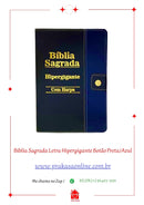 Bíblia Sagrada Letra Hipergigante Botão Preta/Azul