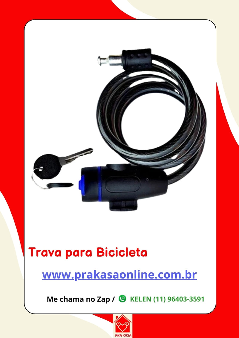 Cadeado com Chave para Bicicleta ou Motos