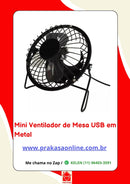 Mini Ventilador de Mesa USB 13cm em Metal Koya
