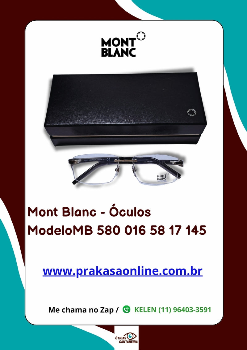 Mont Blanc - Armação Modelo MB 580 016 58 17 145