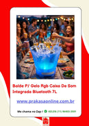 Balde para Gelo RGB Caixa de Som Integrada Bluetooth 7L